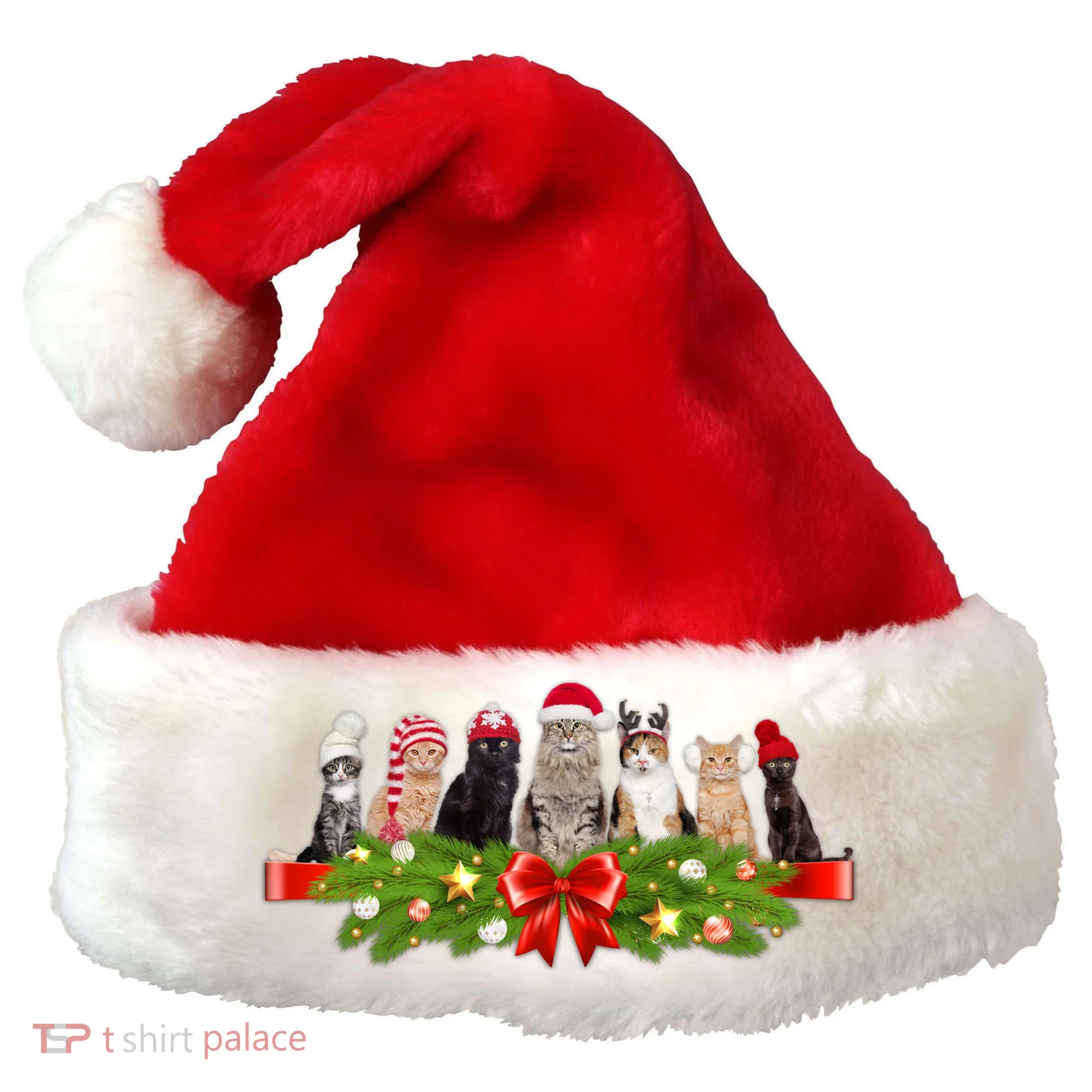 Holiday Christmas Cats Santa Hat