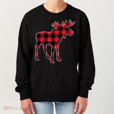 Holiday Plaid Moose Women's Sweatshirt