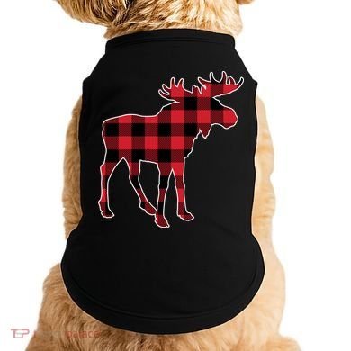 Holiday Plaid Moose Doggie Tank