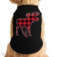 Holiday Plaid Moose Doggie Tank thumb 0