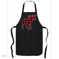 Holiday Plaid Moose Apron thumb 0