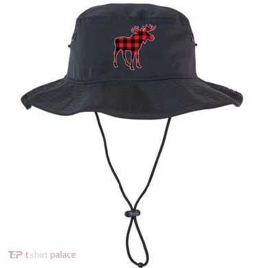 Holiday Plaid Moose Bucket Hat