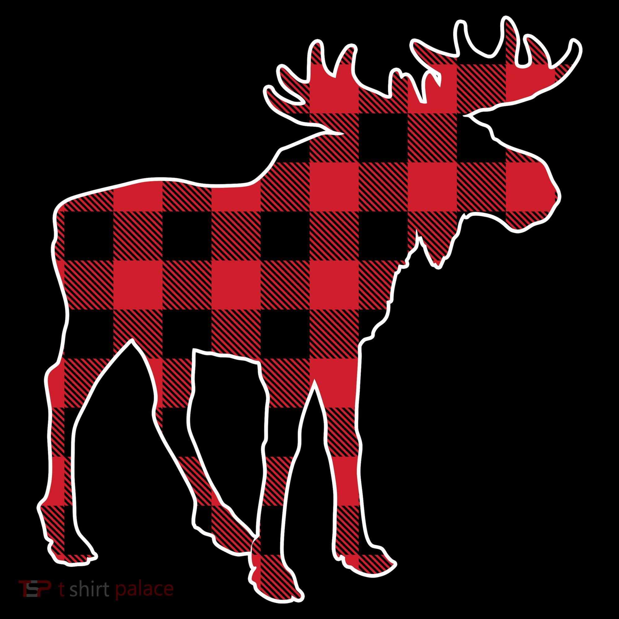 Holiday Plaid Moose Women's Hoodie
