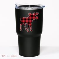 Holiday Plaid Moose Tumbler thumb 0