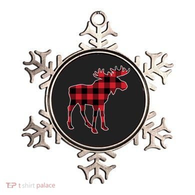Holiday Plaid Moose Ornament