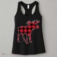 Holiday Plaid Moose Women's Tank Top thumb 3