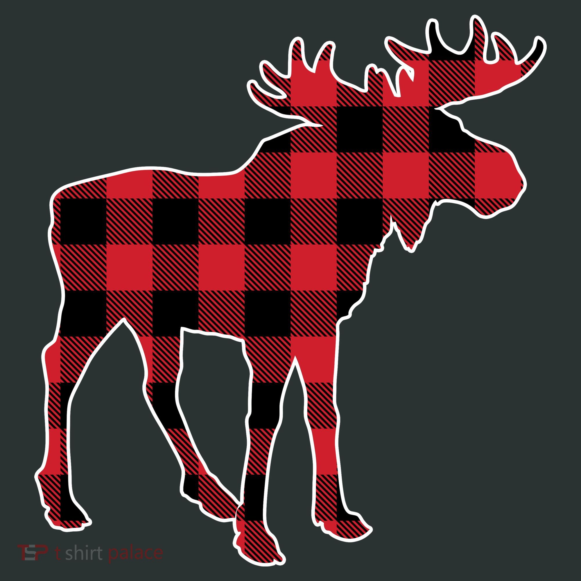 Holiday Plaid Moose Coaster
