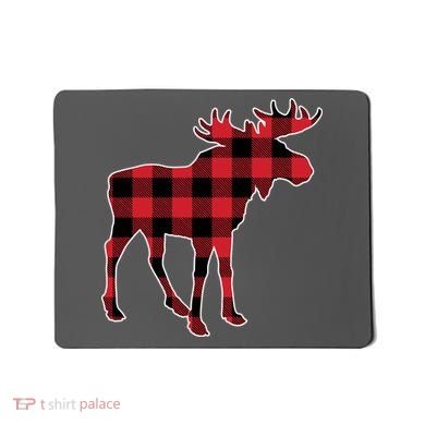 Holiday Plaid Moose Mousepad
