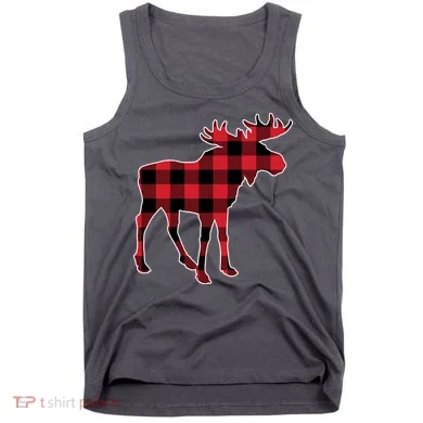 Holiday Plaid Moose Tank Top