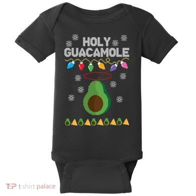 Holy Guacamole Ugly Christmas Baby Bodysuit