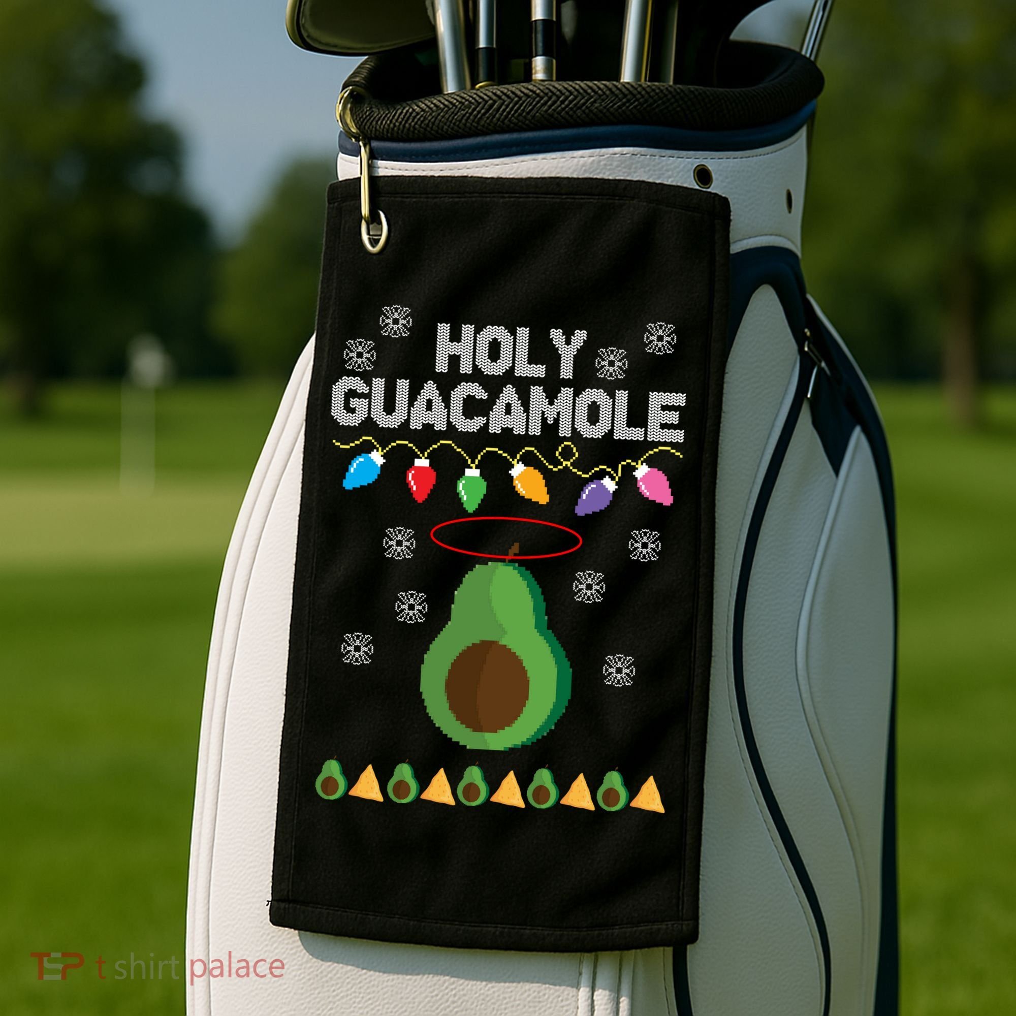 Holy Guacamole Ugly Christmas Golf Towel