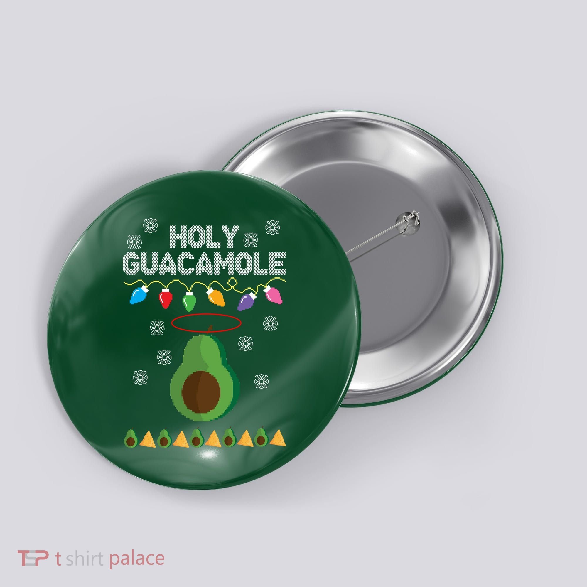 Holy Guacamole Ugly Christmas Button