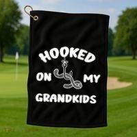 Hooked On My Grandkids Golf Towel thumb 1