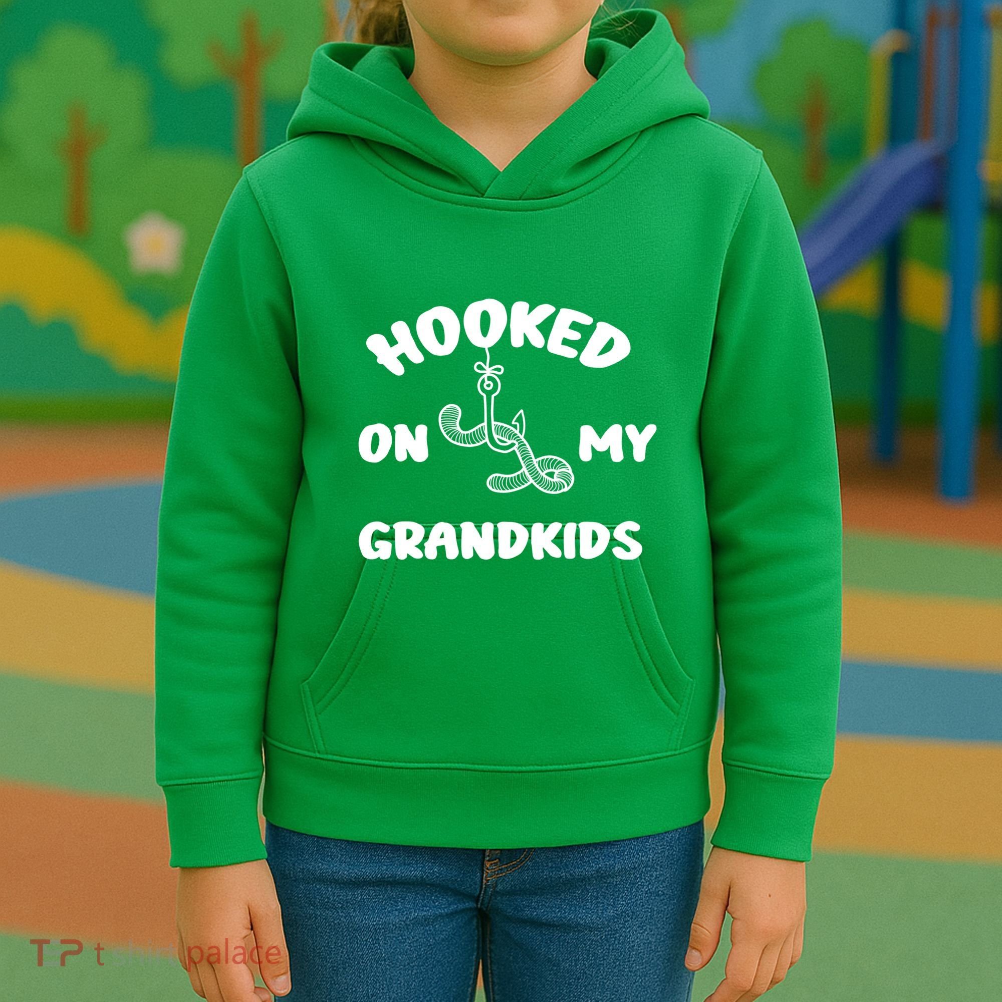 Hooked On My Grandkids Kids Hoodie