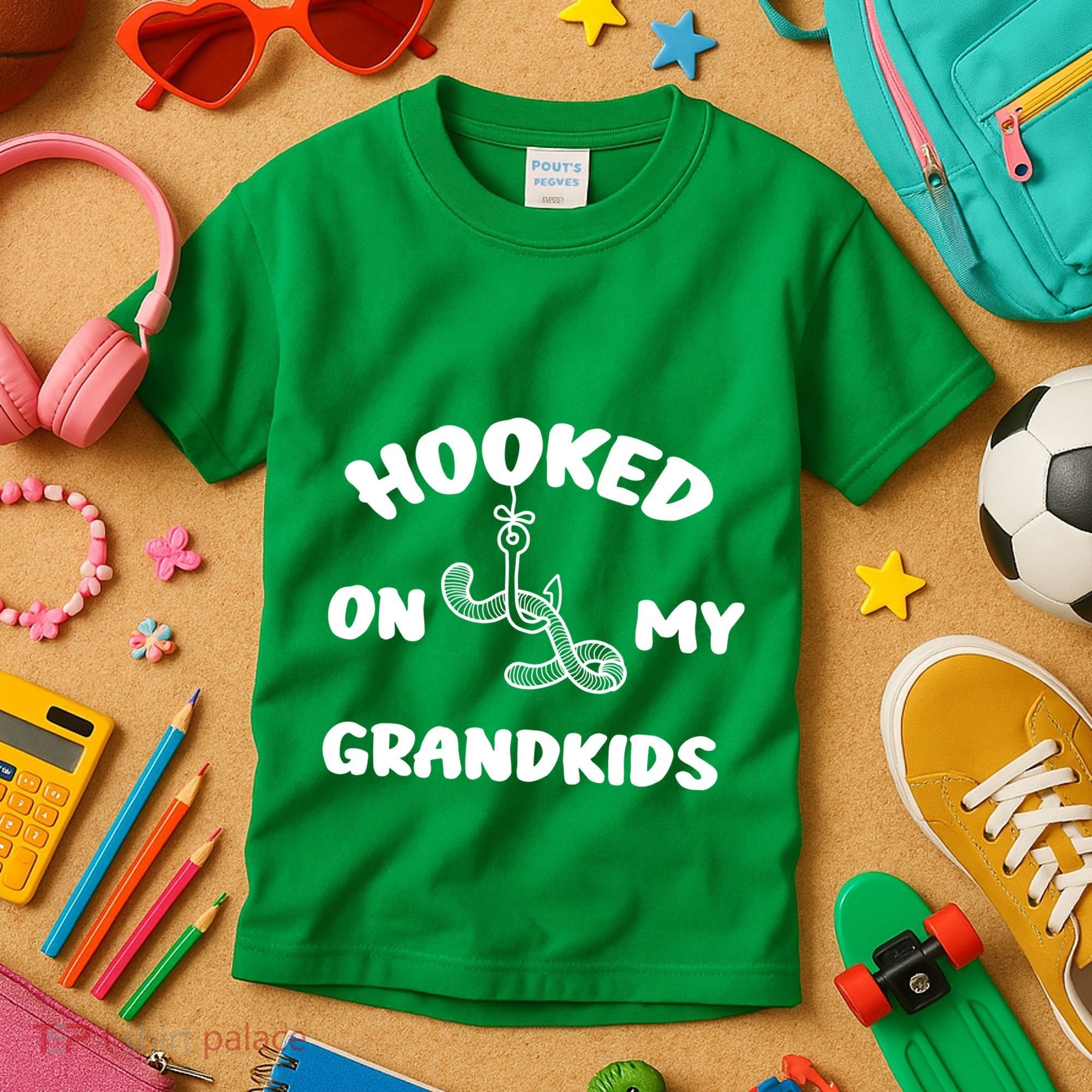 Hooked On My Grandkids Kids T-Shirt