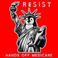 Hands Off Medicare Penguin Statue Of Liberty Resist Protest Santa Hat thumb 1