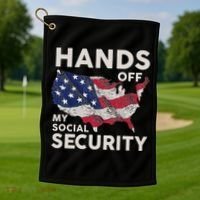 Hands Off My Social Security Golf Towel thumb 1
