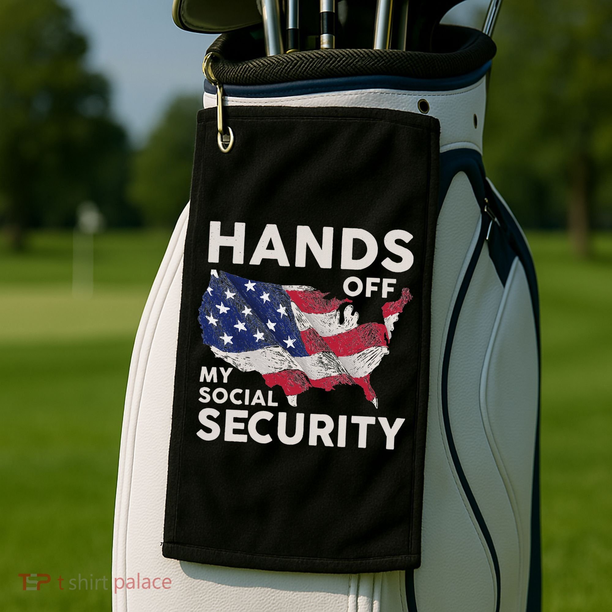 Hands Off My Social Security Golf Towel