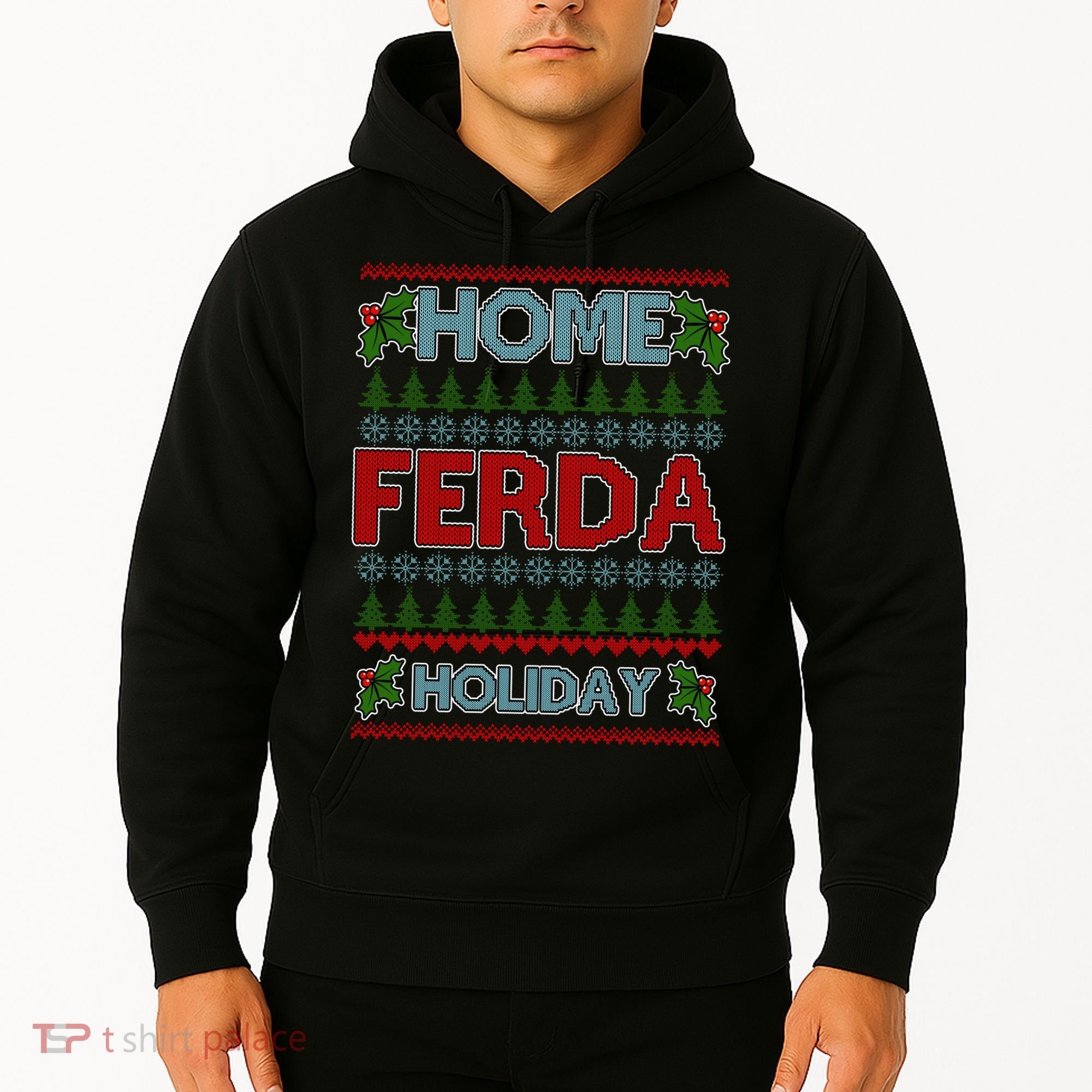 Home Freda Holiday Ugly Christmas Sweater Hoodie