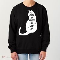 Home Is Where My Cat Is Funny Women's Sweatshirt thumb 0