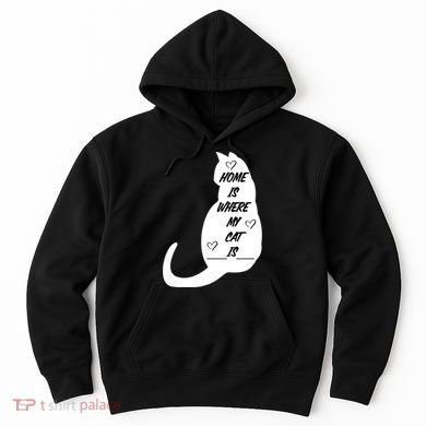 Home Is Where My Cat Is Funny Hoodie