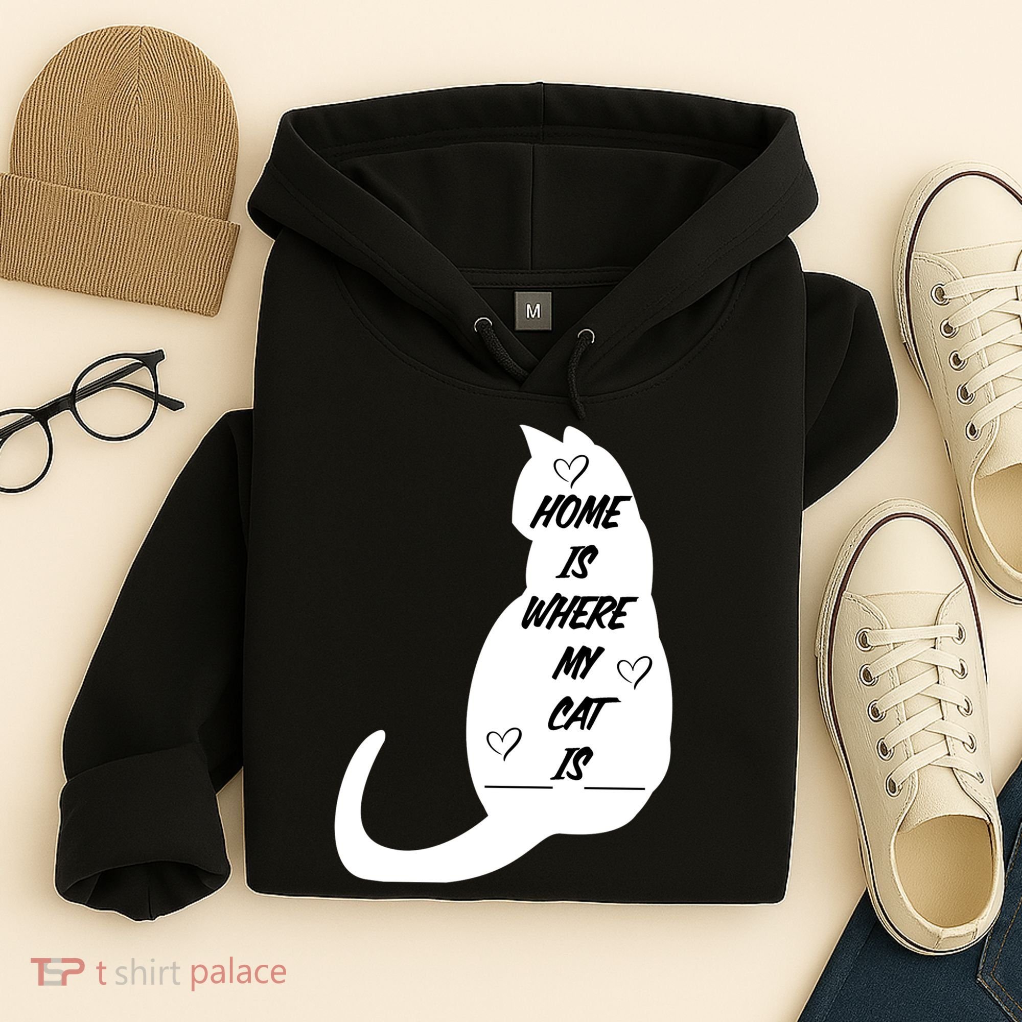 Home Is Where My Cat Is Funny Hoodie