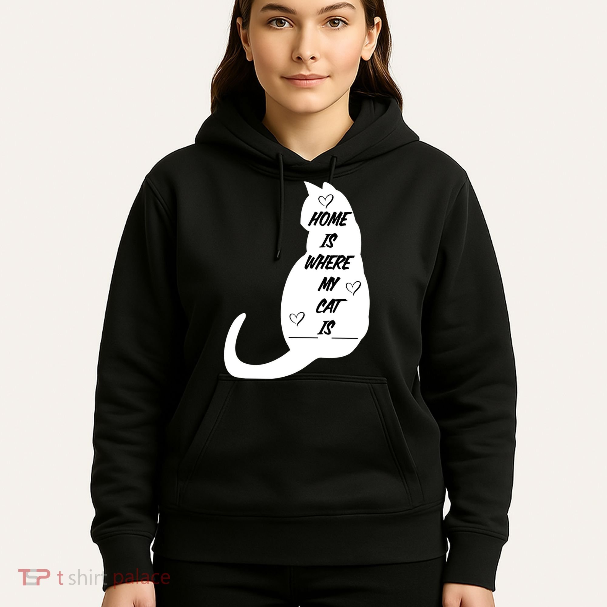 Home Is Where My Cat Is Funny Hoodie