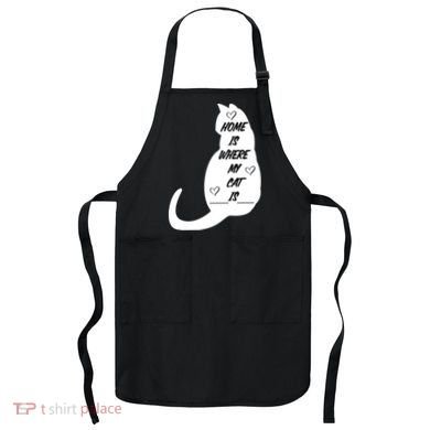 Home Is Where My Cat Is Funny Apron