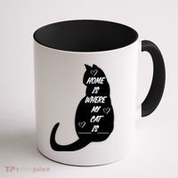 Home Is Where My Cat Is Funny Coffee Mug thumb 1