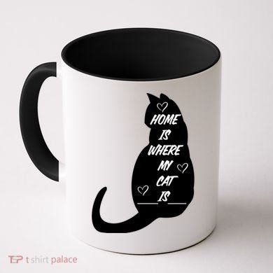 Home Is Where My Cat Is Funny Coffee Mug