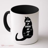 Home Is Where My Cat Is Funny Coffee Mug thumb 0