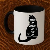Home Is Where My Cat Is Funny Coffee Mug thumb 2