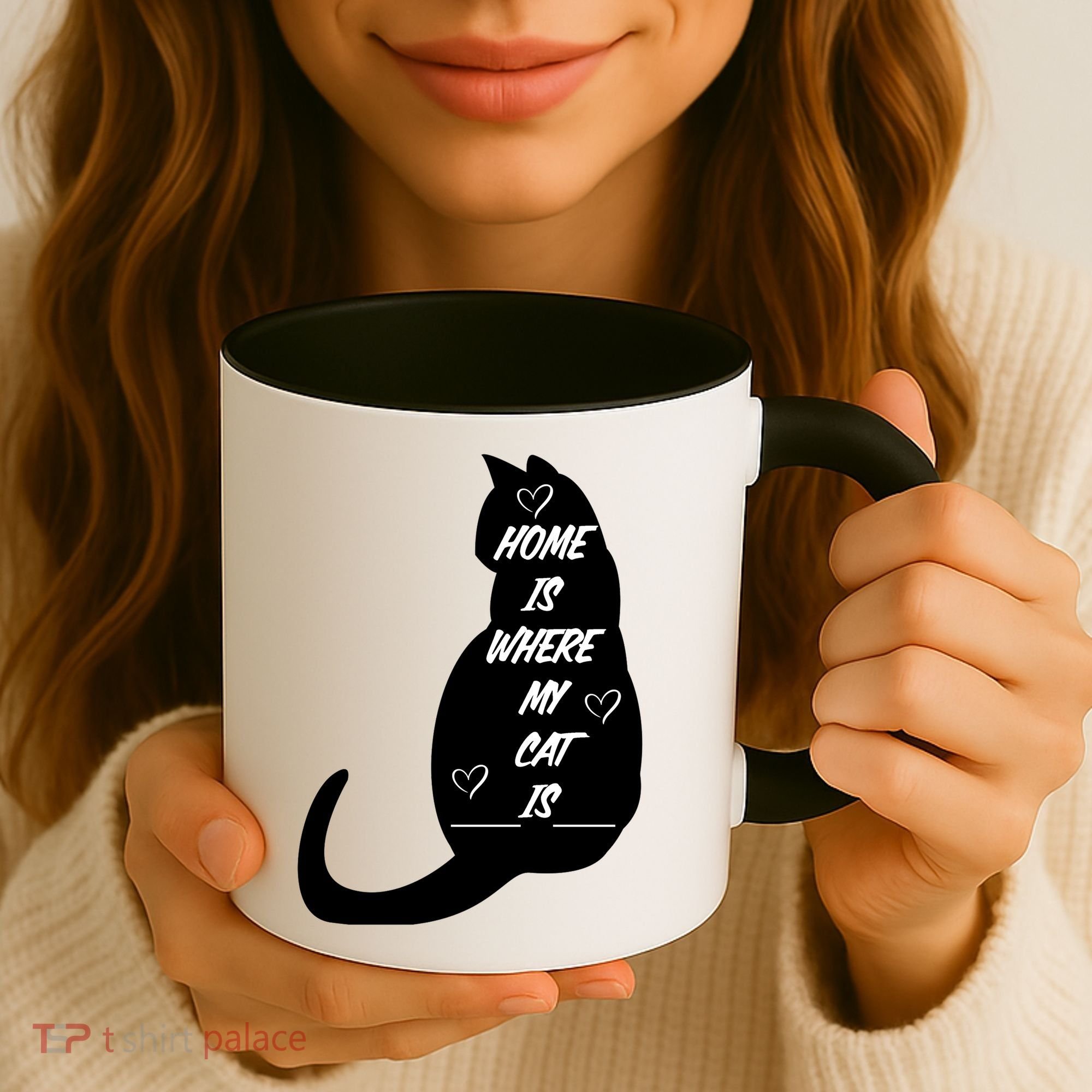Home Is Where My Cat Is Funny Coffee Mug