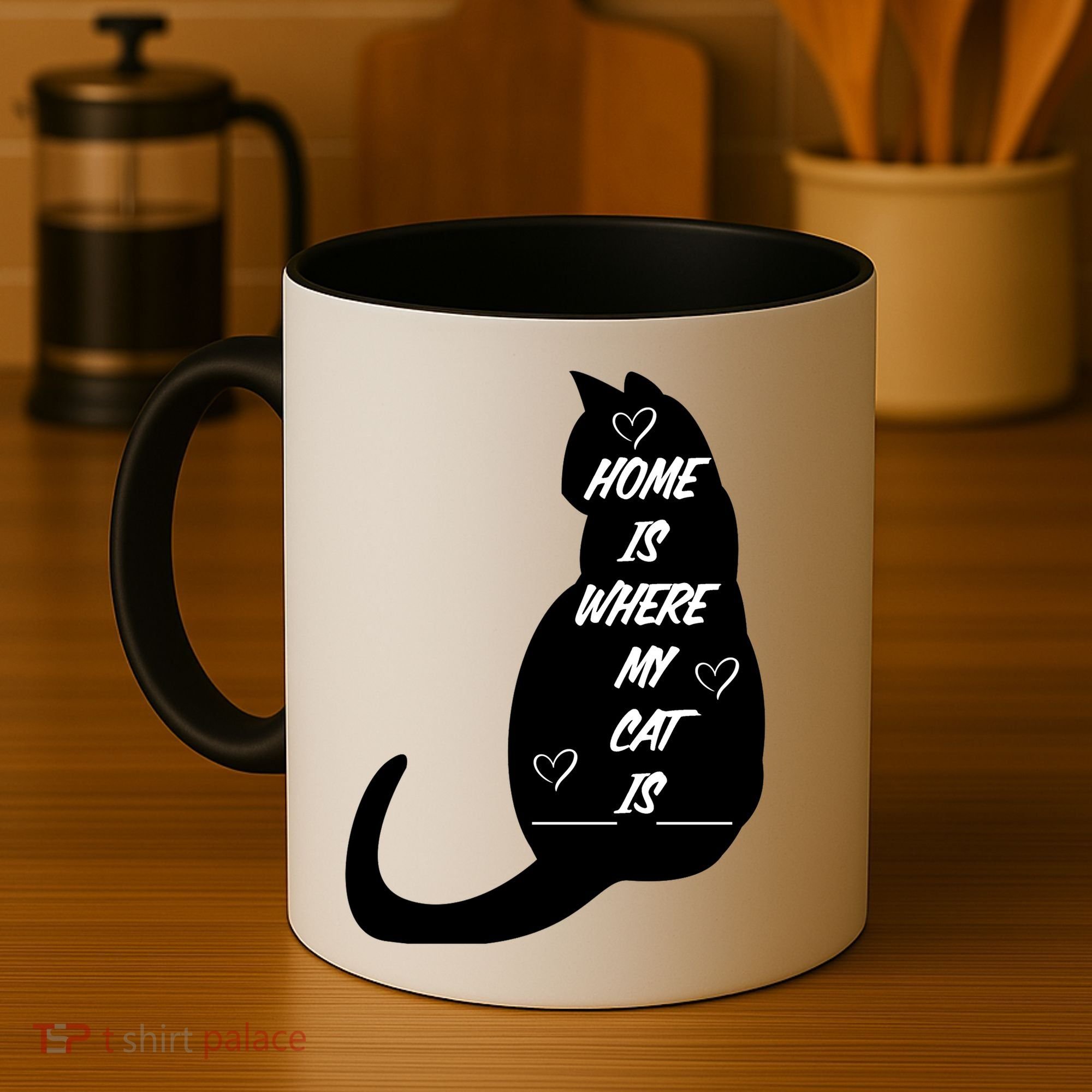 Home Is Where My Cat Is Funny Coffee Mug