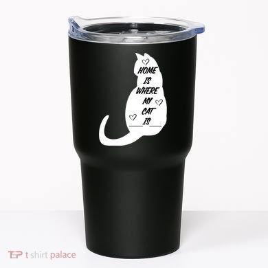 Home Is Where My Cat Is Funny Tumbler
