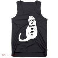Home Is Where My Cat Is Funny Tank Top thumb 0