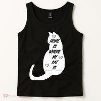 Home Is Where My Cat Is Funny Tank Top thumb 2
