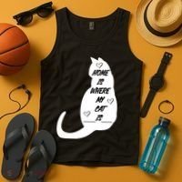 Home Is Where My Cat Is Funny Tank Top thumb 4