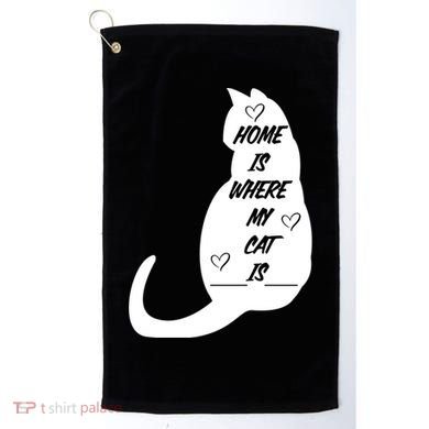 Home Is Where My Cat Is Funny Golf Towel