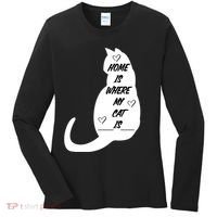 Home Is Where My Cat Is Funny Women's Long Sleeve Shirt thumb 0