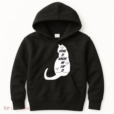 Home Is Where My Cat Is Funny Kids Hoodie