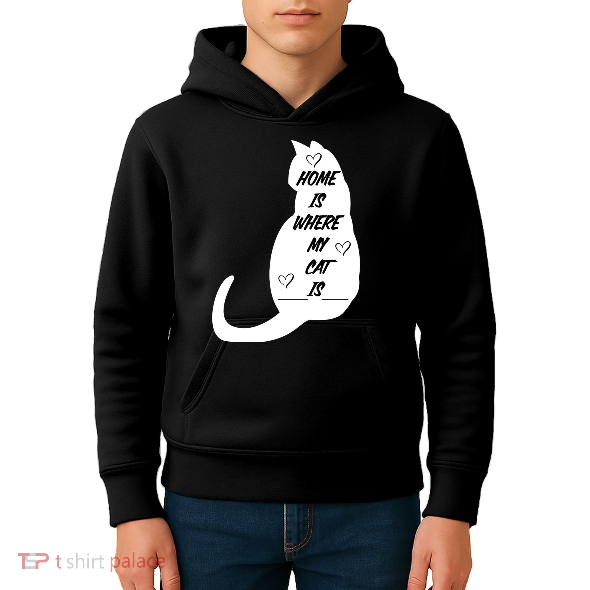 Home Is Where My Cat Is Funny Kids Hoodie