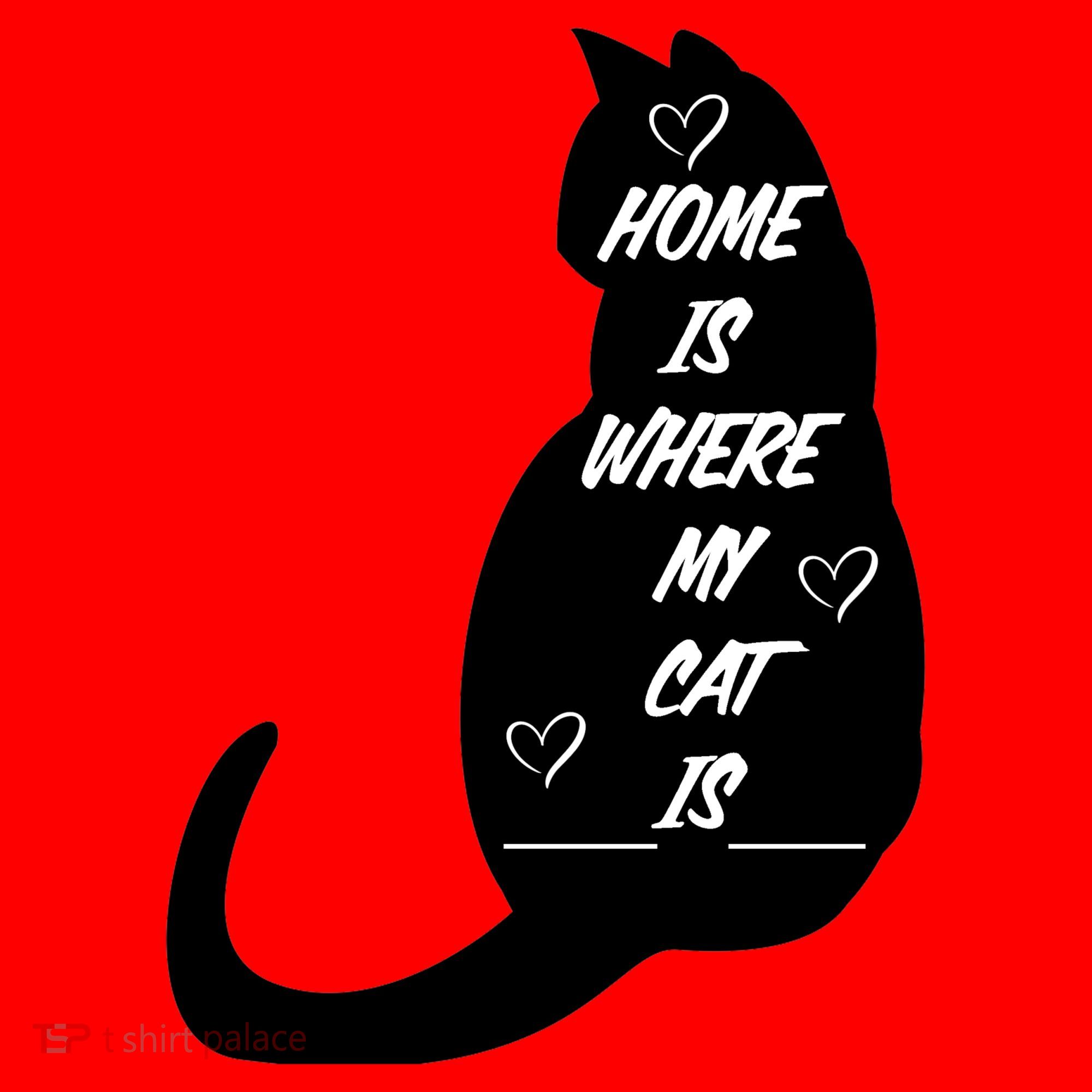 Home Is Where My Cat Is Funny Santa Hat