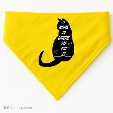 Home Is Where My Cat Is Funny USA-Made Doggie Bandana
