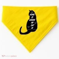 Home Is Where My Cat Is Funny USA-Made Doggie Bandana thumb 0