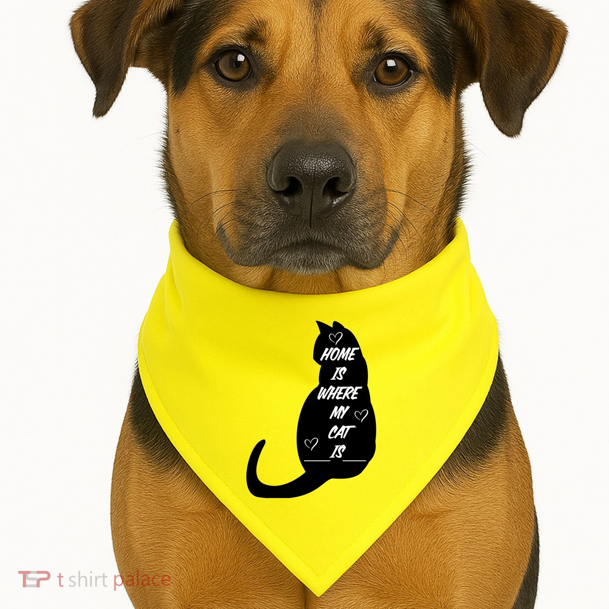 Home Is Where My Cat Is Funny USA-Made Doggie Bandana
