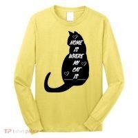 Home Is Where My Cat Is Funny Long Sleeve Shirt thumb 0
