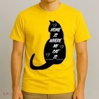 Home Is Where My Cat Is Funny T-Shirt thumb 3