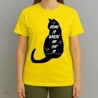 Home Is Where My Cat Is Funny T-Shirt thumb 4