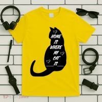 Home Is Where My Cat Is Funny T-Shirt thumb 5